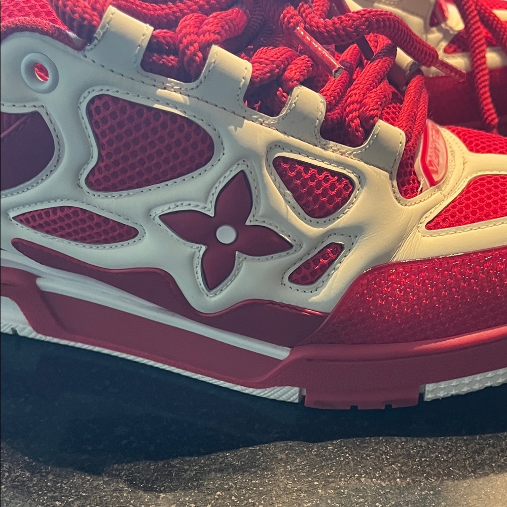 Louis Vuitton Vibrant Red and White Skate Sneakers - Picture 3 of 13